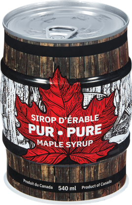 Picture of BARREL SHAPE MAPLE SYRUP CAN 540ML (CS/200)